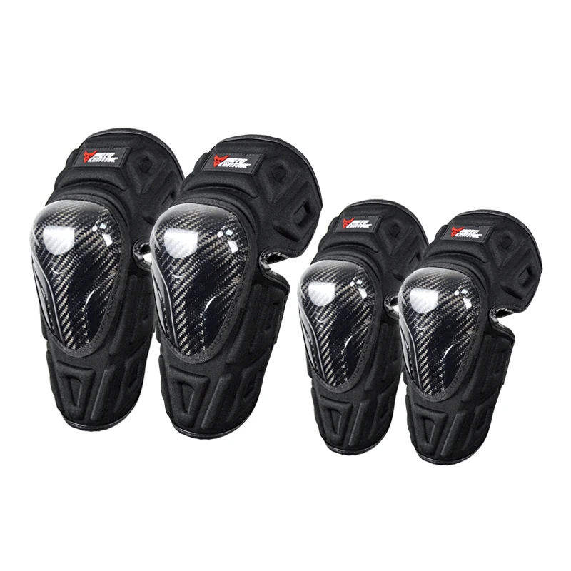 

MOTOCENTRIC carbon cellulosic protective knee and elbow pads for motorcycles