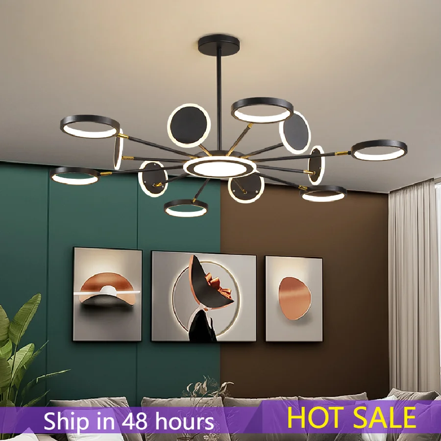 

2021 New Luxury Living Room Chandeliers Nordic Post-modern Minimalist Atmosphere Dining Bedroom Ceiling Molecular Lighting Light