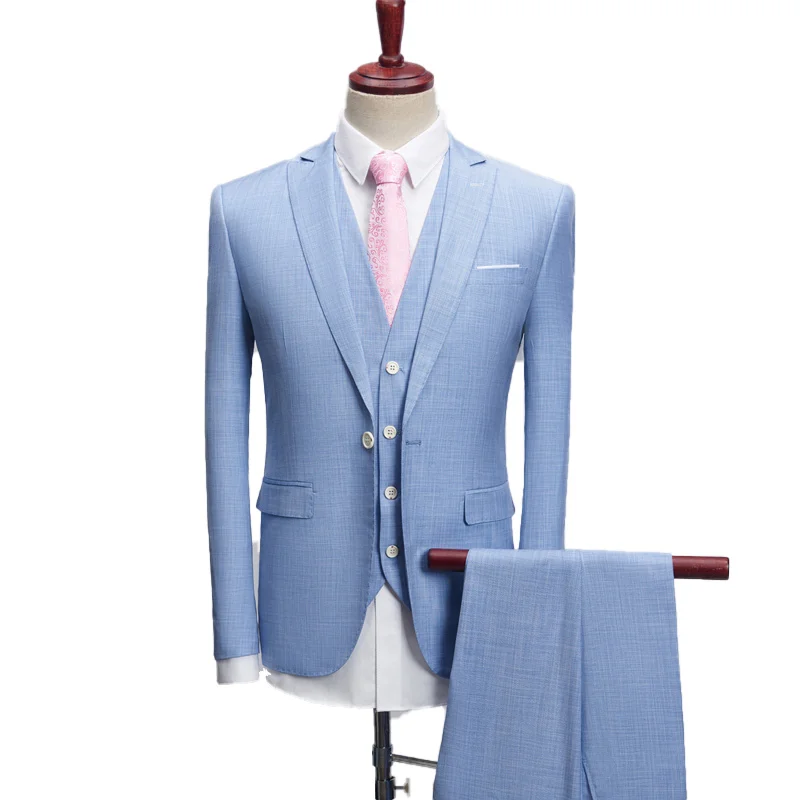 

[Jacket+Pants+Vest] Fashion Boutique Business Formal Suit Peaky Blinders Cosplay Party Dresses Elegant Men Wedding Suits Groom