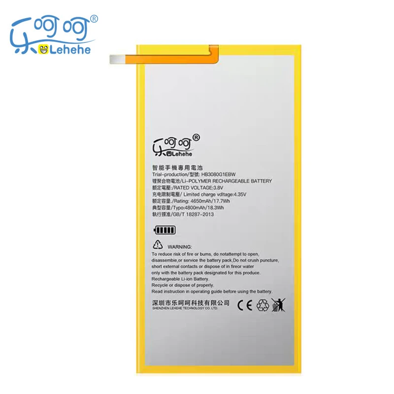 

Аккумулятор LEHEHE HB3080G1EBW для планшета Huawei MediaPad T3 8 10 дюймов 8 дюймов 10 дюймов 8,0 дюйма 10,0 дюйма 4650 мАч, сменные батареи с инструментом