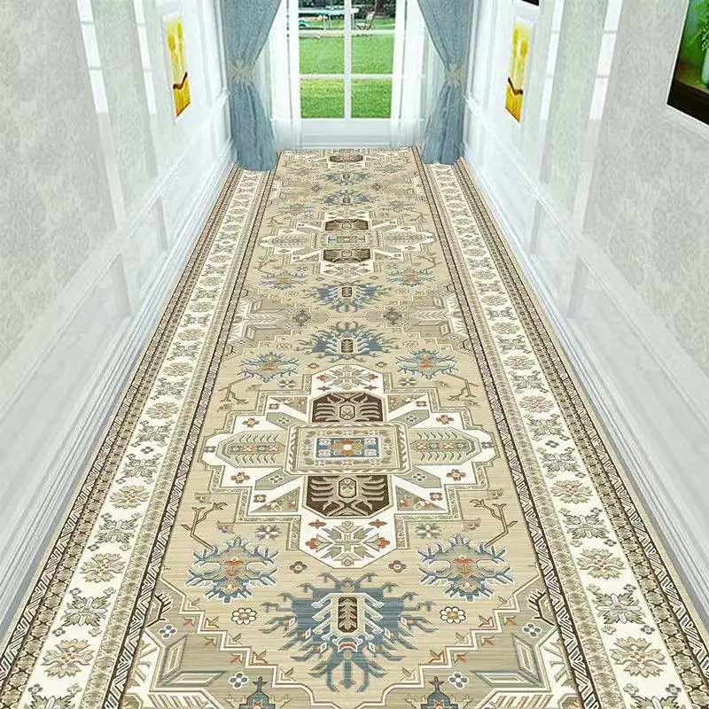 

Customizable Hallway Porch Mat European-Style Aisle Stairs Non-Slip Mat Full Hotel Corridor Anti-Slip Carpet Living Room Carpet