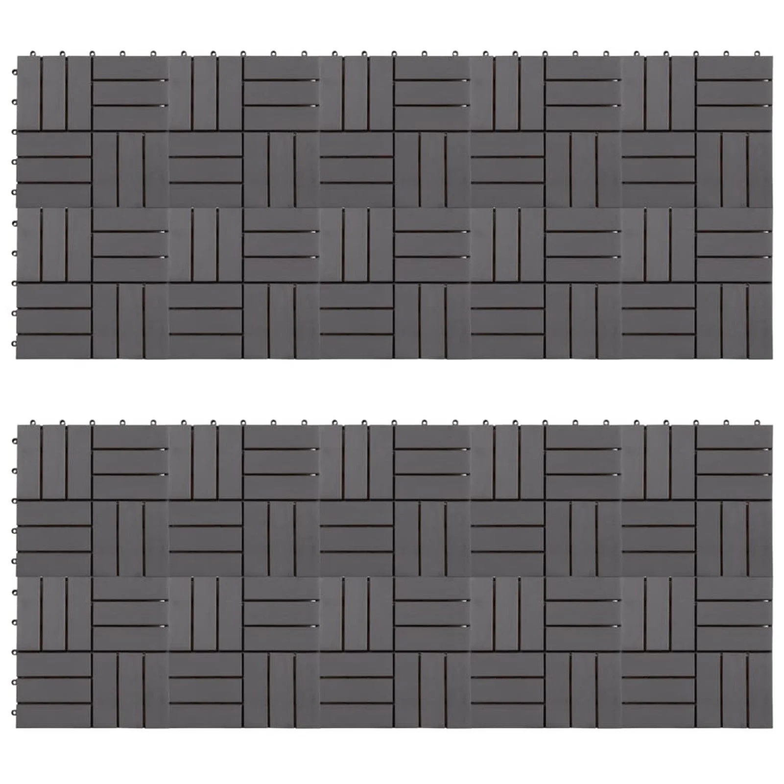 

Furniture Decking Tiles 20 pcs Gray Wash 11.8"x11.8" Solid Acacia Wood
