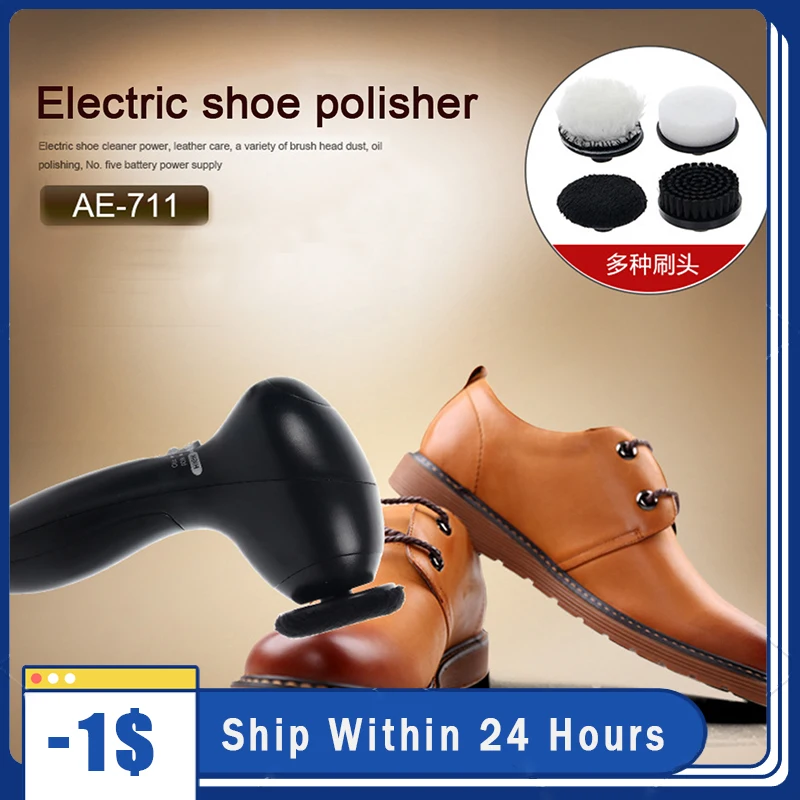 

Electric Shoe Brush 4 Replacement Heads Portable Shoe Polishing Equipment For Sofas Shoes Handbags Car Seats Leather Jackets