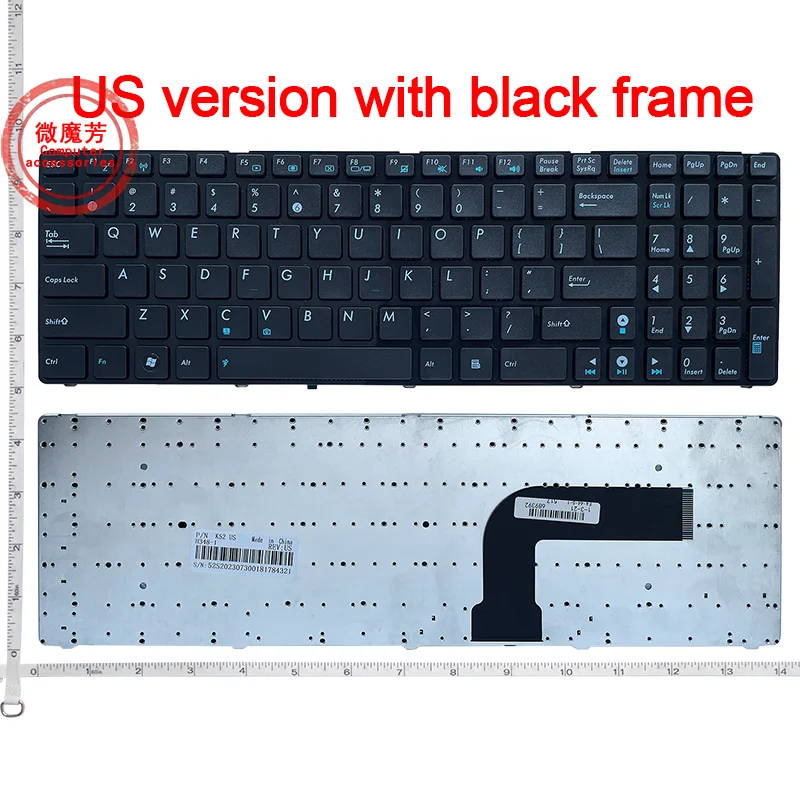 Фото Английская клавиатура для ASUS K52 k53s X61 N61 G60 G51 MP-09Q33SU-528 V 111462 АС1 0КН0-Е02 РУ02 04ГНВ32КРУ00-2 В 111462 AS1 Черный Новый №1