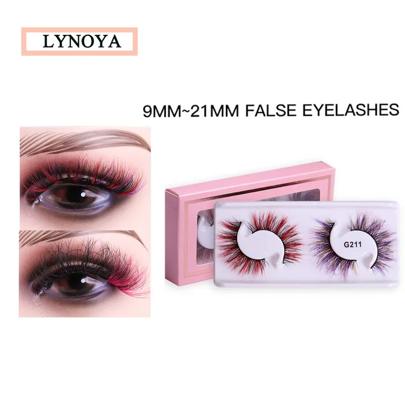 

Thick Natural Fluffy Colored Fake Eyelashes Extensions Wispy Soft Reusable Multilayer 3D Mink False Lashes Full Strip Eyelash