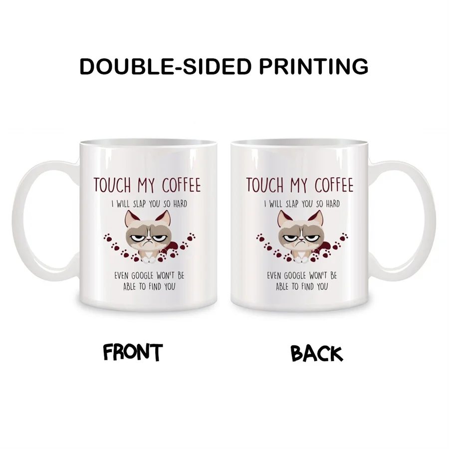 Кофейные кружки Touch My Coffee Cat для женщин и мужчин подарки любителей животных на