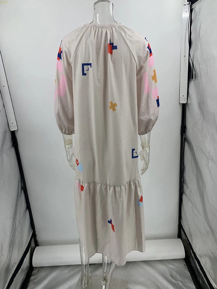 UCXQ Элегантное женское платье в европейском стиле с длинным рукавом и