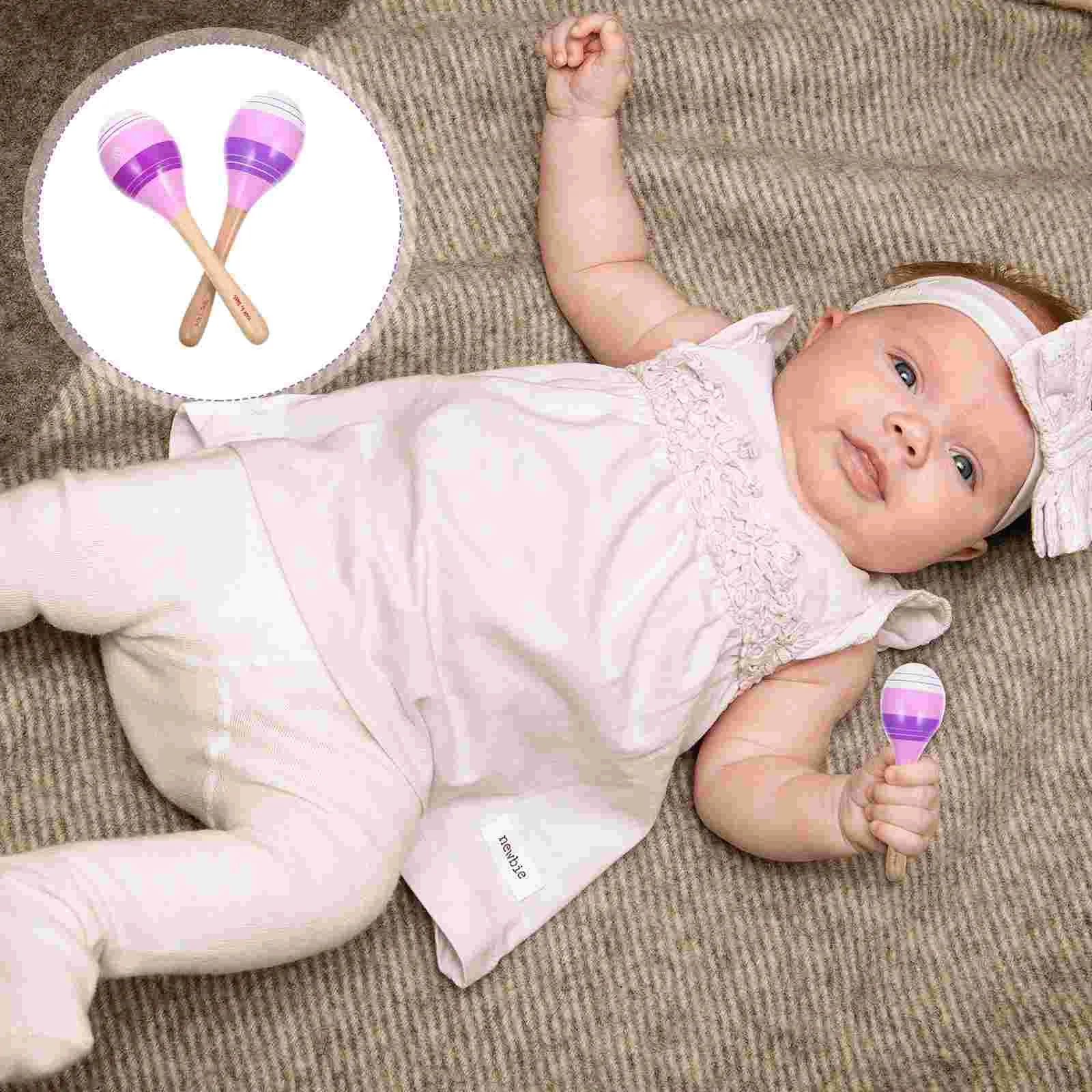 2 шт. полосатый мультяшный маракас музыкальная игрушка детские игрушки ручной