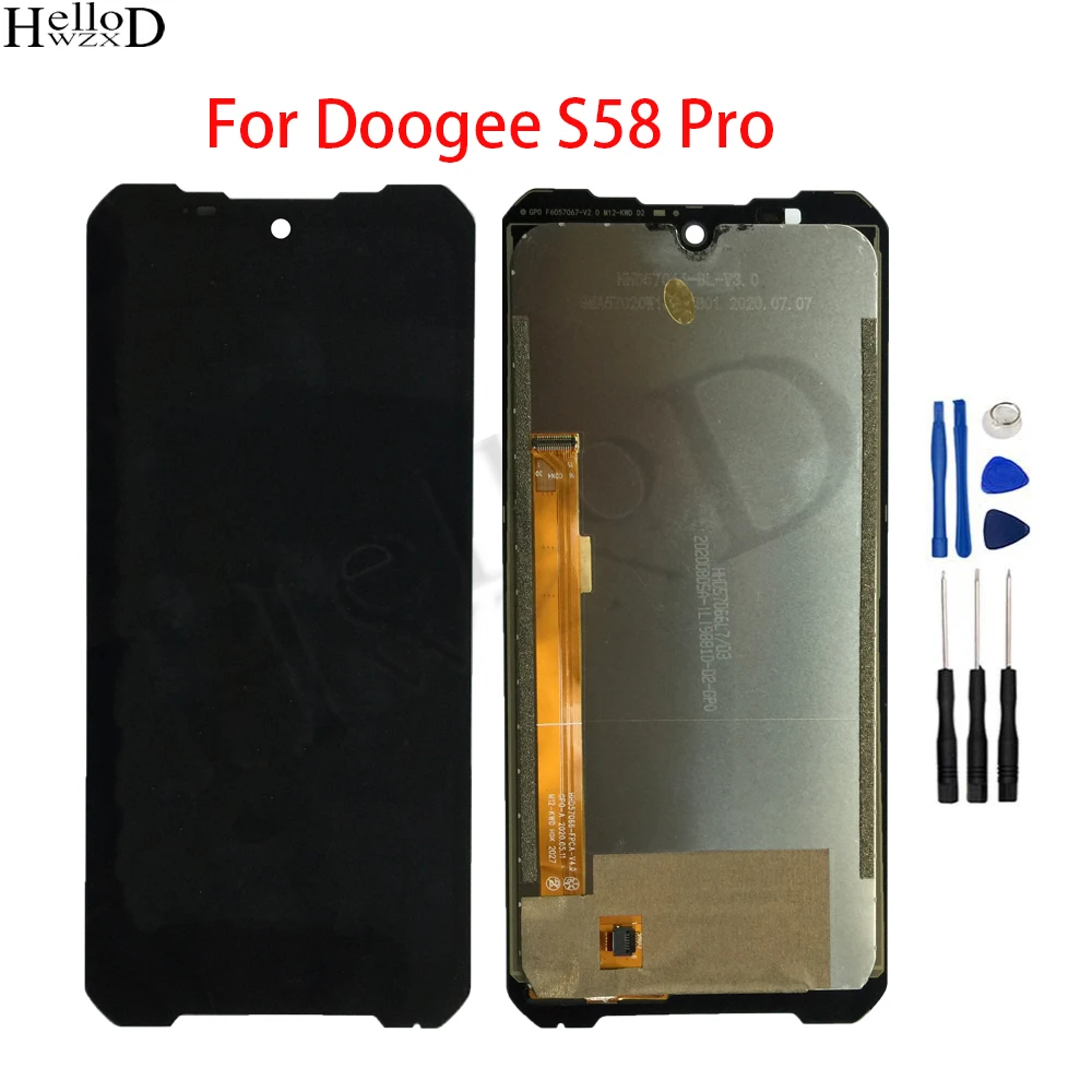 ЖК-дисплей для DOOGEE S58 Pro LCD дисплей кодирующий преобразователь сенсорного экрана в сборе Запасное стекло