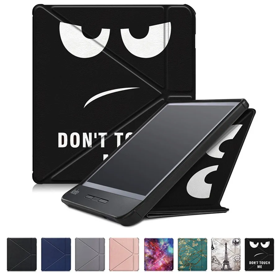 

Case for Kobo Libra H2O 7" EReader Premium PU Leather Multiangle Origami Stand Protective Cover with Auto Sleep Wake