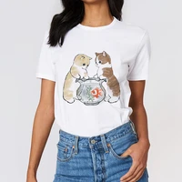 fashion woman t shirt 2022 cartoon cat cute print design t shirt trend refreshing simple casual summer kawaii tops home clothes