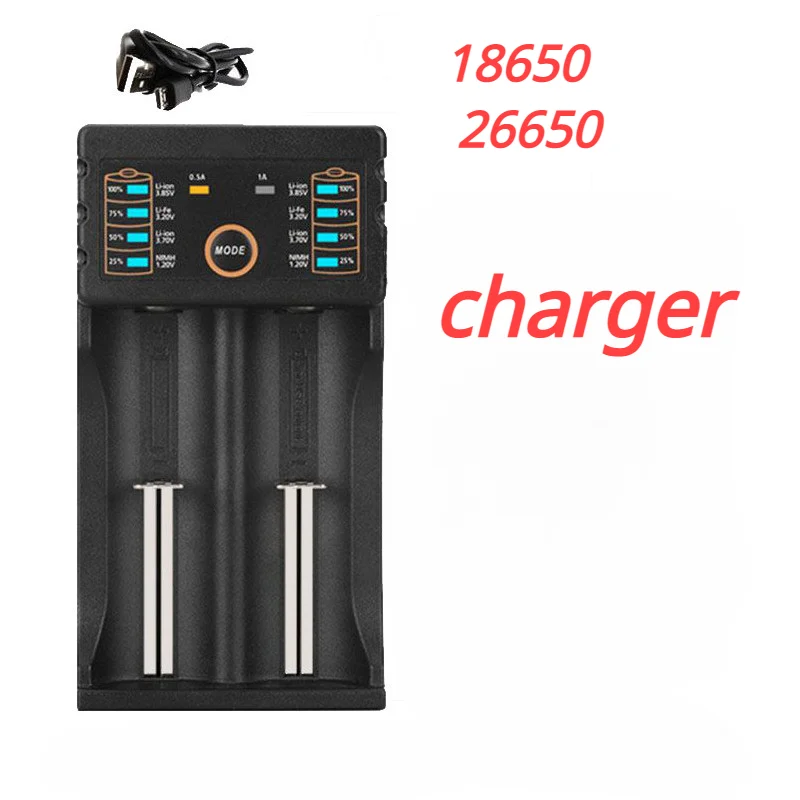 Фото Литиевая аккумуляторная батарея 18650, 3,7 в, 4200 мАч, с USB-зарядным устройством №4