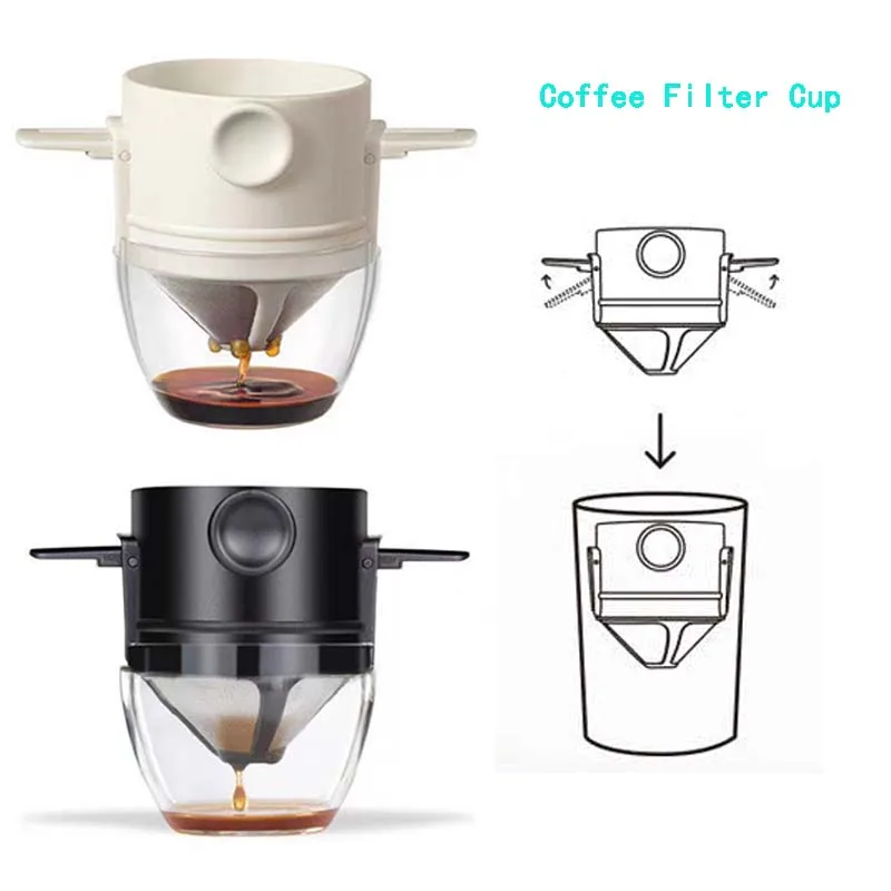 

Coffee Filter Coffee Cup Foldable Portable Stainless Steel Coffee Drip Filter Reusable Easy Rinse Coffee Tools Accessorie Shop