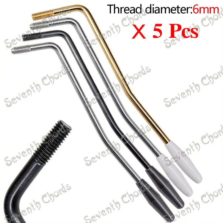 

5 Pcs Thread Diameter 6mm (M6) Tremolo Bridge Arm Whammy Bar For ST Style Electric Guitar - Chrome - Black - Gold for choos