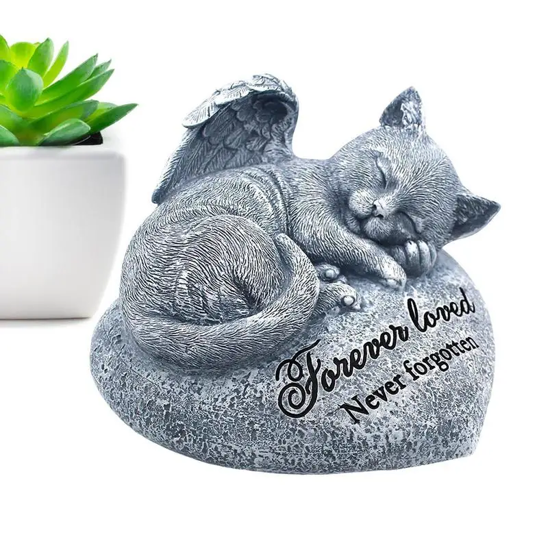 

Cat Memorial Stones Outdoor Statues Puppy Tombstone Sculpture Ornaments For Honor Your Furry Friend Decorative Garden Supplies