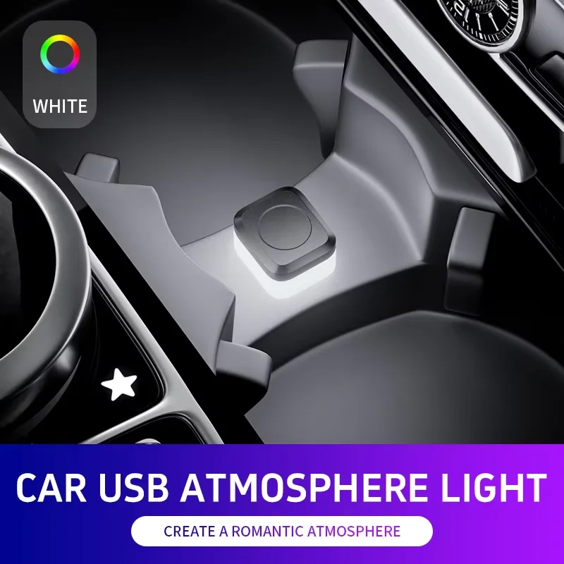 

1 шт., автомобильная USB светодиодная лампа для настроения, Plug Play, универсальный светодиодный интерьерный атмосферный све...