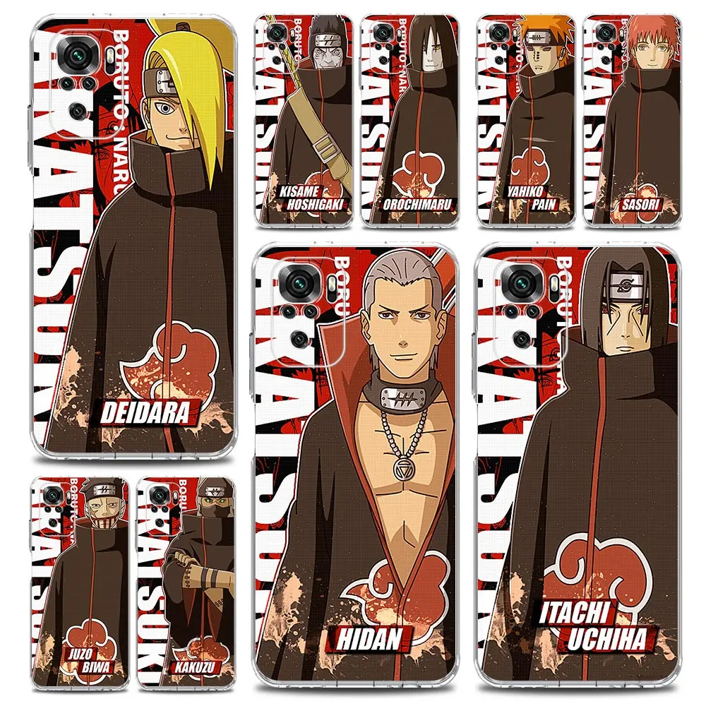 

Naruto Itachi Anime Akatsuki Phone Case For Xiaomi Redmi Note 11 9S 9 8 10 Pro 7 8T 9C 9A 8A K40 Pro 11T 5G Silicone Clear Cover