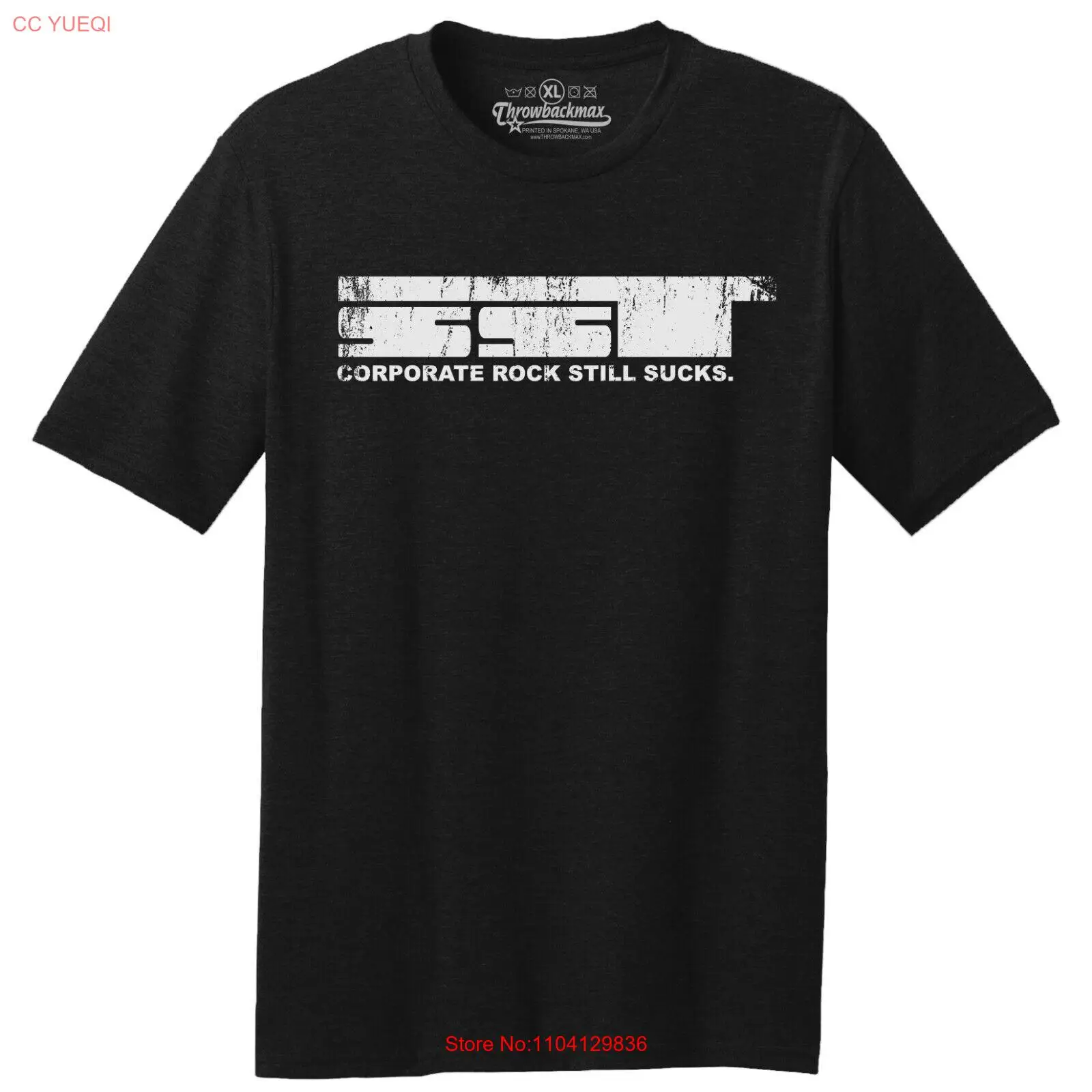 Throwbackmax SST Record Label Logo Classic Cut черная футболка Tri-Blend