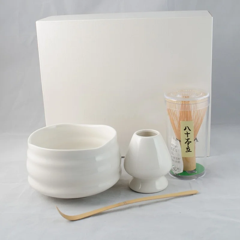 

Супер 4 в 1, белый подарочный набор зеленого чая маття, фарфоровые инструменты, ручная работа, японский бамбуковый держатель и ложка для венч...