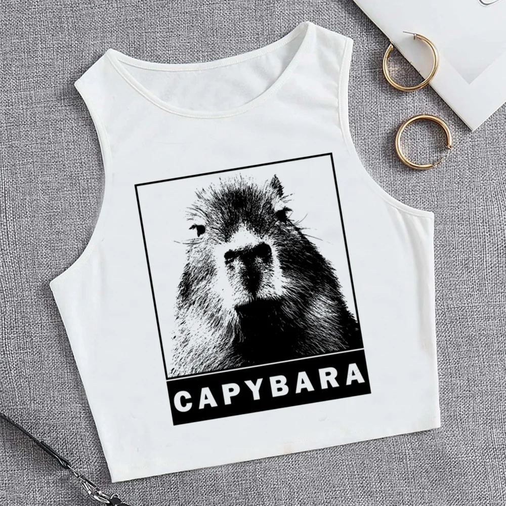 

capybara tank top hippie aesthetic trashy crop top girl yk2 2000s korean fashion 90s crop top