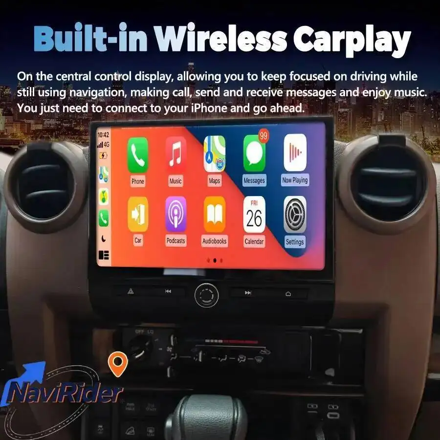 Фото Android-навигация 11,5 дюймов для Toyota Land Cruiser LC70 LC76 LC79 2007-2024 головное устройство Carplay стерео экран мультимедийный плеер №3