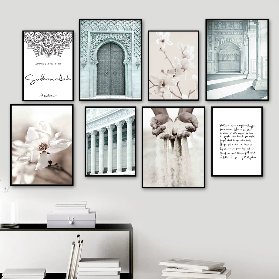 

Марокканская Исламская Магнолия, ручной песок, искусственная стена в скандинавском стиле, картины для гостиной, домашний декор