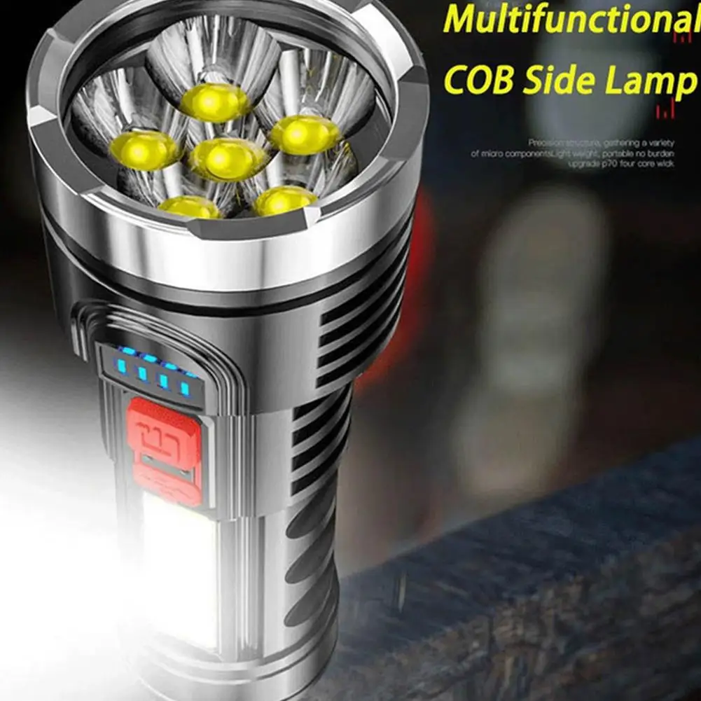 

10W Outdoor Mini Portable Led Flashlight Rechargeable Multi-functional IPx6 Waterproof Strong Light Work Lights