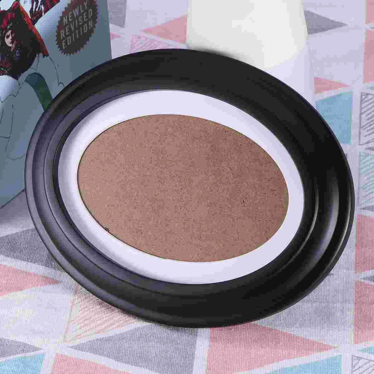 

Frame Picture Oval Photo Frames Wooden Wall Wood Hanging Decoration Tool Decorating Homeblack Vintage Classic Hand Made Round