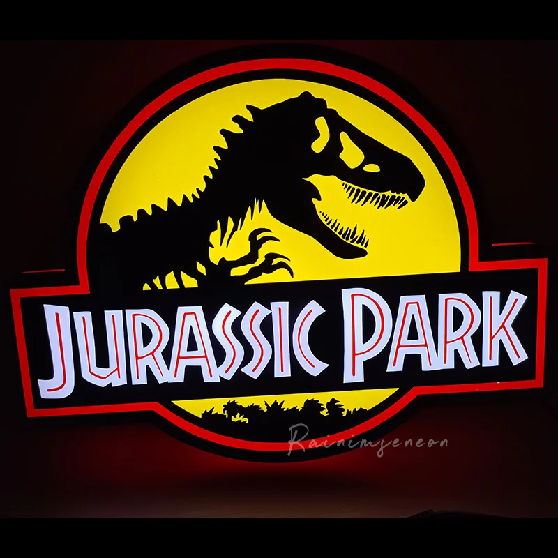 Custom 3D Printed 3cm thick Jurassic Park Anime Game Room Decor Lightbox Gamer Gifts Powered Pluged Dimming Function Game Fan