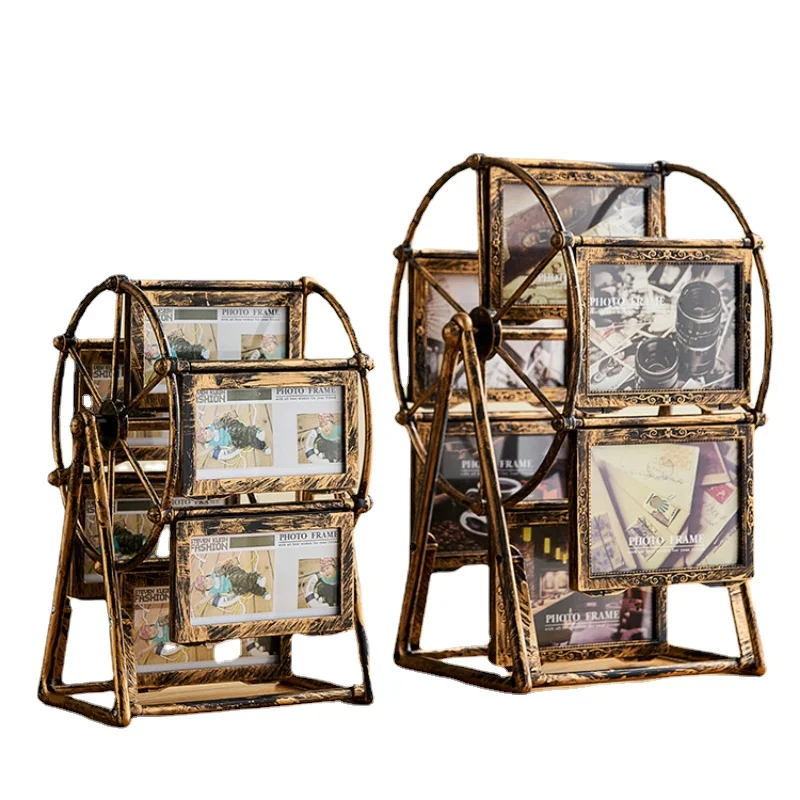 

Creative Ferris Wheel Photo Frame Rotating Windmill Album Small Ornaments Retro DIY Handmade Personality Photo Frame