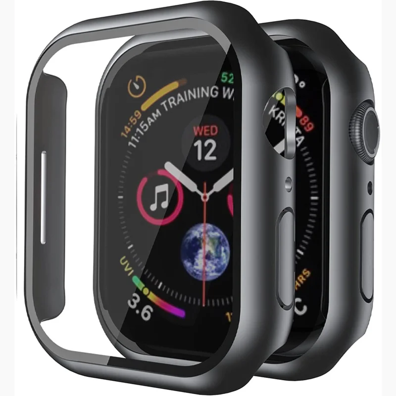 Стекло и крышка для Apple Watch чехол SE 7 6 5 4 3 аксессуары iWatch протектор экрана watch серии