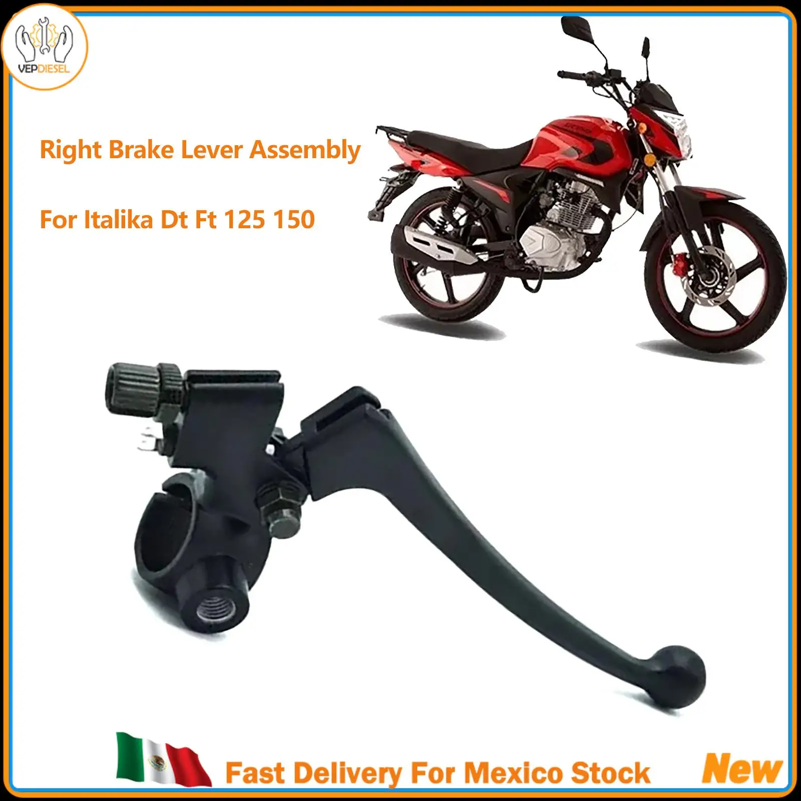 1 шт. Новый правый Тормозной рычаг в сборе для Italika Dt Ft 125 150