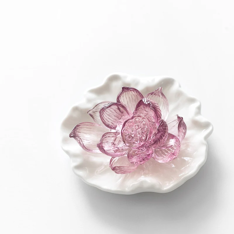 

Base Kit Candlee Vessel Plate Stick Censer Modern White Minimalist Candlee Vessel Lotus Indoor Waterfall Encens Spiritual Decor