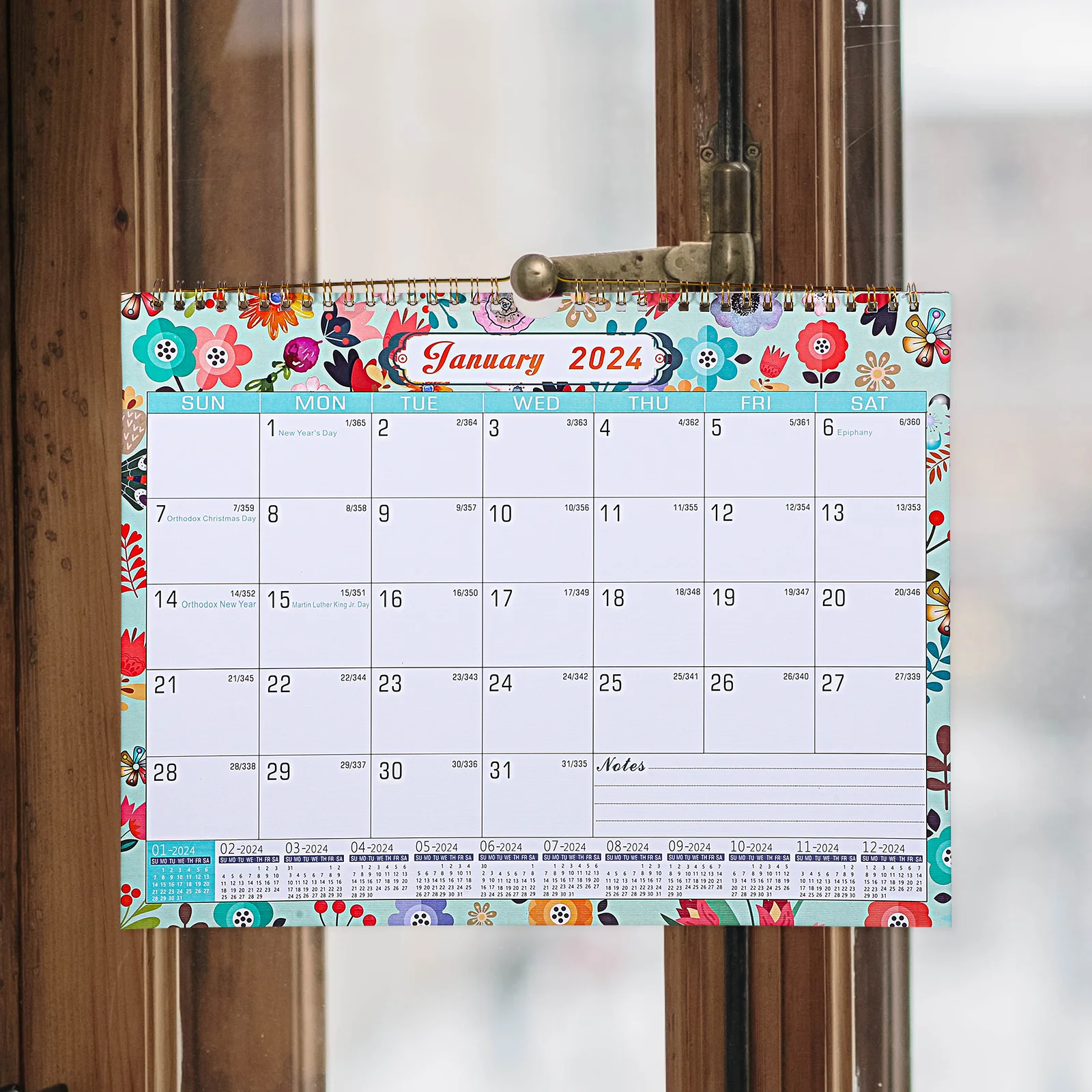 

2024 Calendar Sturdy Daily Use Room Monthly Large Wall Calendars Holiday Office