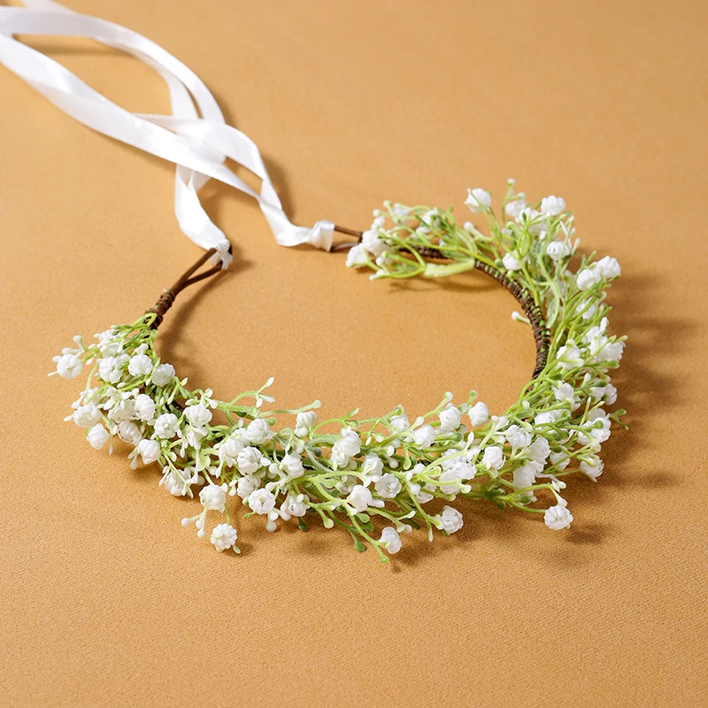 

Flower Girl Bridesmaid Lady Wedding Bride Sweet Simulation Flower Hair Band Headdress