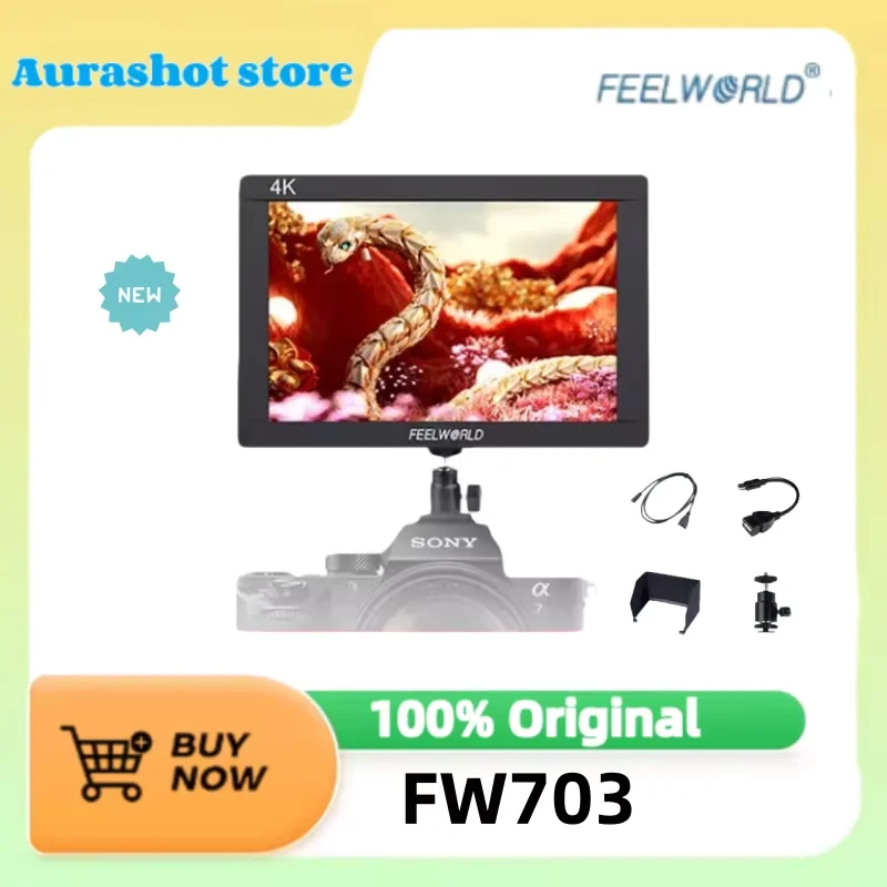Фото Портативный монитор Feelworld FW703 3G SDI 4K HDMI для камеры, 7 дюймов, IPS, Full HD 1920x1200, для DSLR-камер №4