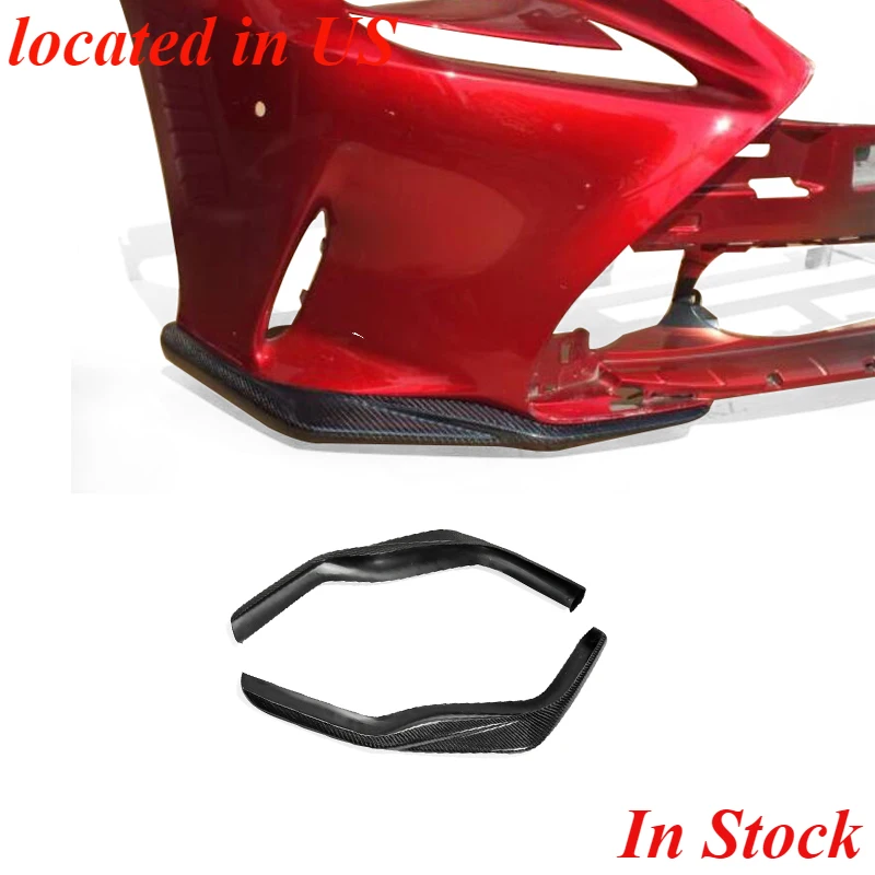 

(Ship From US)For Lexus RC200t RC350 15-16 OE Carbon Fiber Front Bumper Lip 2 Pcs(F-Sport Front Bumper Only)Glossy Splitter Kit