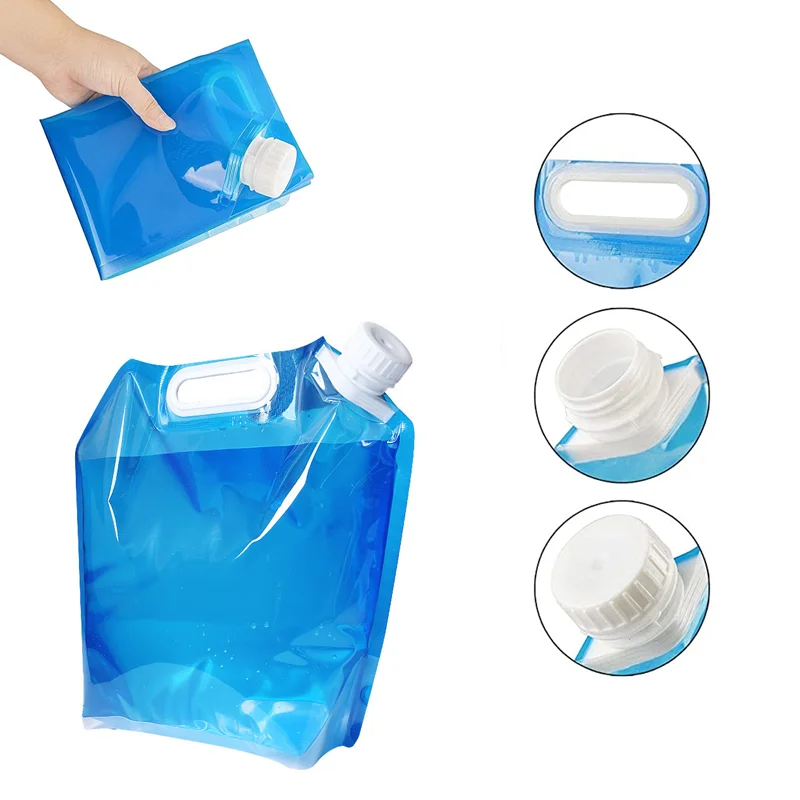 

5L Portable Folding Water Storage Bag Collapsible Water Container Camping Survival Hydration Storage Equipment Hiking Tool