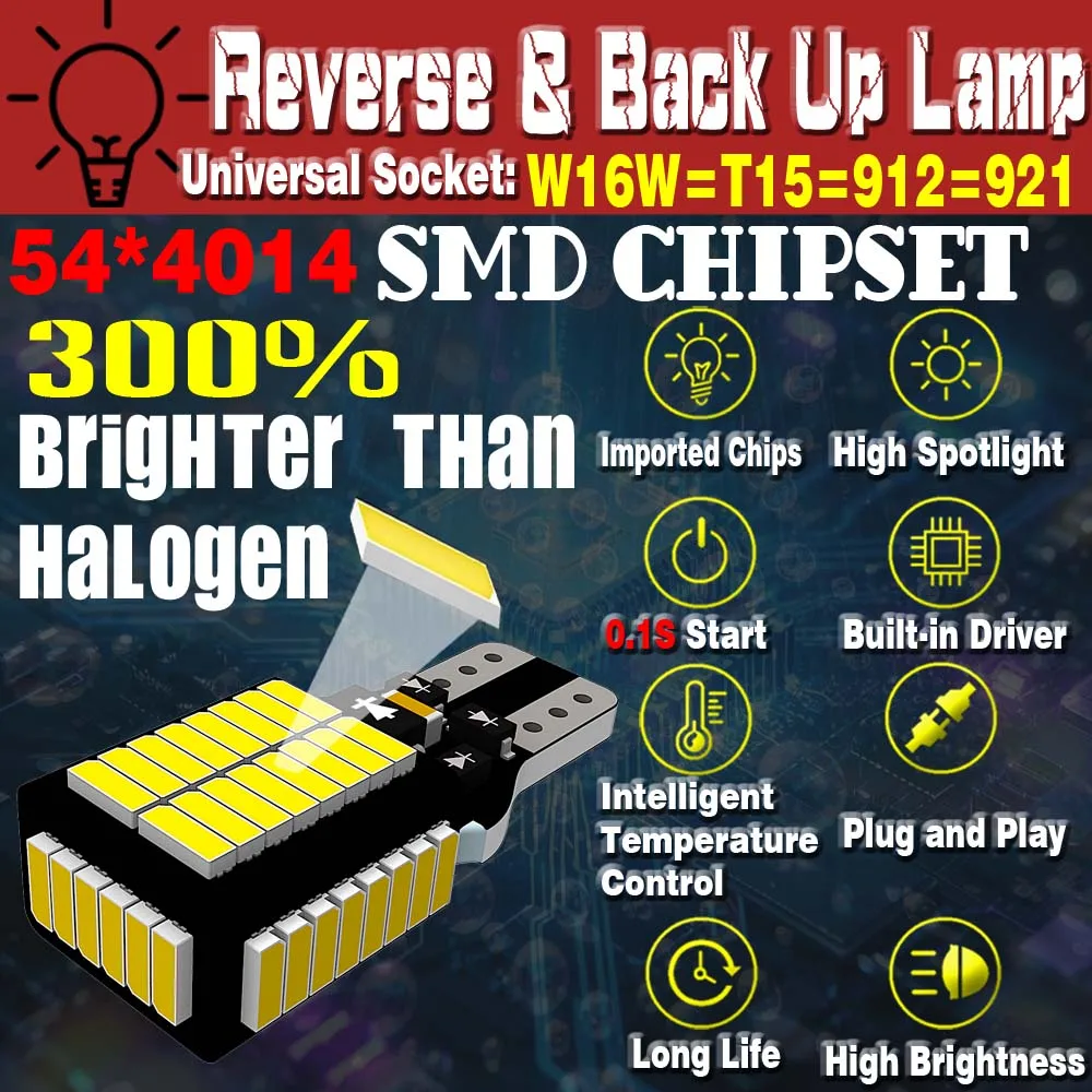 Фото 2 шт. W16W T15 921 912 светодиодный для Toyota Chr Rav4 Avensis Verso S Auris Aygo X Camry Prius Yaris Vitz Urban Land FJ Cruiser Corolla №2