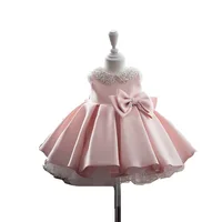 Boutique Summer 2022 Sleeveless Pink Ivory Infant Puffy Baby Toddler Girls Princess Tutu Dress