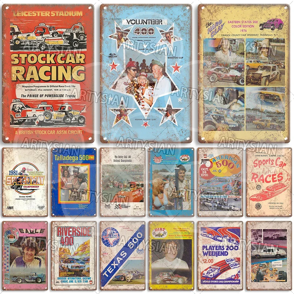 Винтажная металлическая вывеска для автогонок гоночный автомобиль гоночная