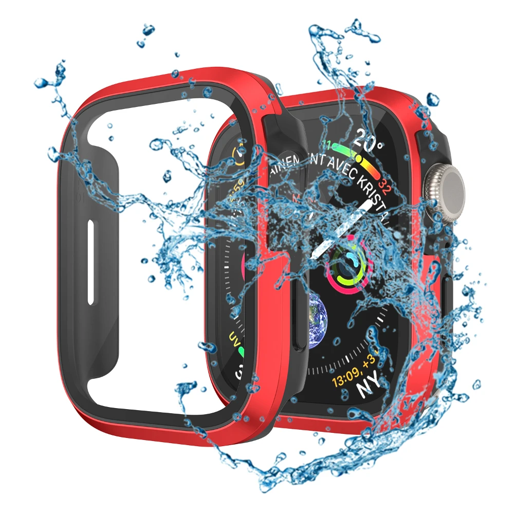 Shell frame bumper For Apple Watch Ultra 49mm Tempered Film Iwatch Series 8 7 6 SE 45mm 44mm 40mm Aluminum alloy protector case