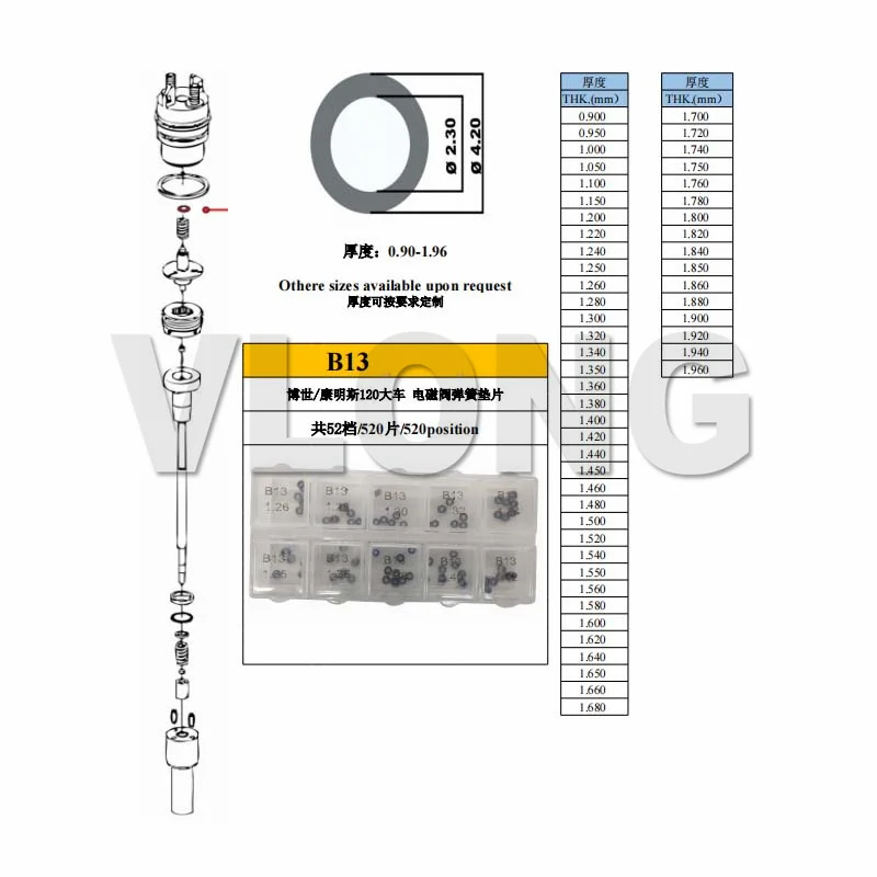 B13 1 40-1 58 мм Регулируемая прокладка для дизельного топлива регулировочные