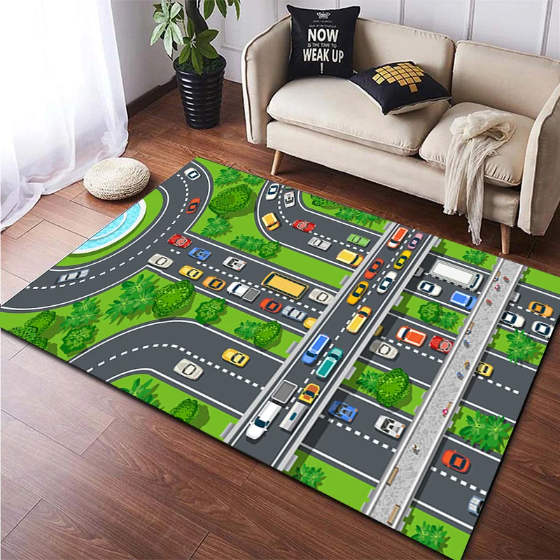 

Children's Play Crawl Mat Road Traffic Route Map Traffics Sign Mats Carpet Living Room Sofa Coffee Floor Mats Home Decoration