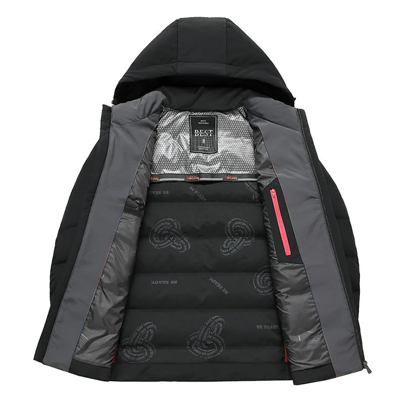Мужской зимний пуховик короткий стиль устойчивый к холоду утепленный