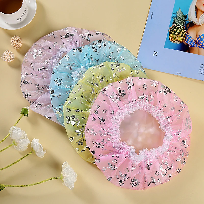 

Водонепроницаемая шапка для ванны, утолщенная Водонепроницаемая шапка с масляным дымом, Женские аксессуары для спа-салона, аксессуары для ...