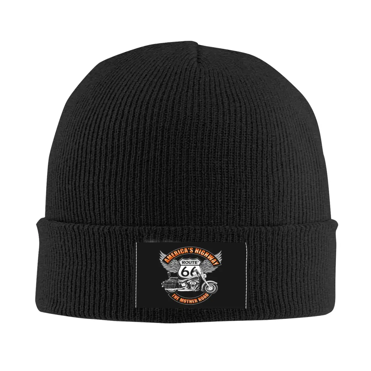 

Americas Highway Route 66 Beanie Cap Unisex Winter Warm Bonnet Femme Knit Hats Cool Outdoor Skullies Beanies Caps For Men Women