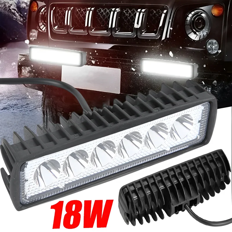 

2pcs 6 LED Work Light Car Offroad Truck Trailer Headlight DRL High Brightness Spotlight Night Driving Fog Lamp 12V