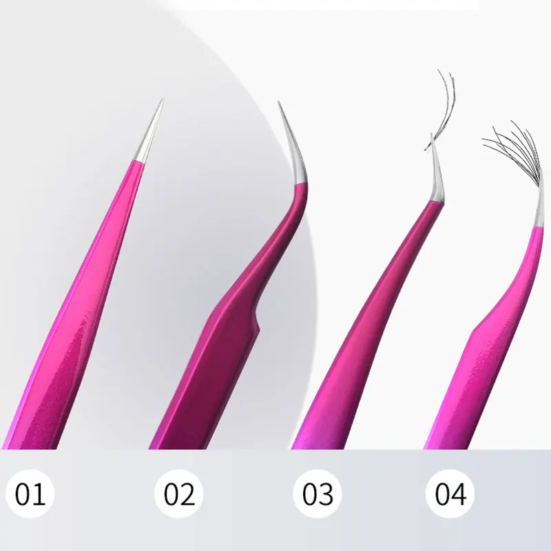 

Grafting False Eyelashes Tweezers Straight-pointed Elbow Stainless Steel Two-color Gradient Clip Picking Tool Ultra Tweezers