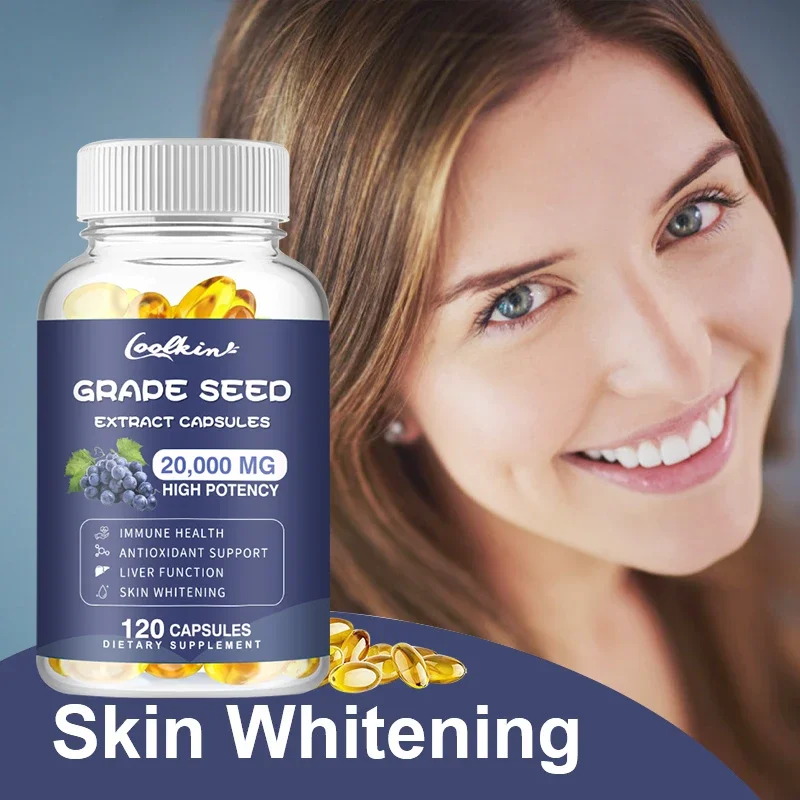 

Organic Grape Seed Extract Capsules - Strong Antioxidant, Supports Skin Whitening and Delays Aging